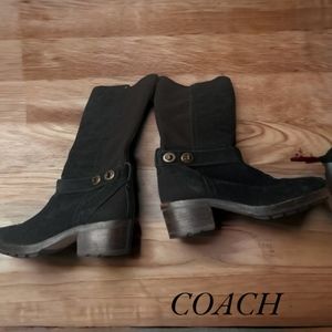 COACH Pearla Suede Boots Black Size 8.5B